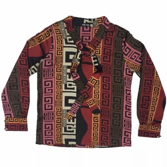 NWOT Boj Boj Multicolor Pattern Satin Like Blouse - Picture 1 of 6